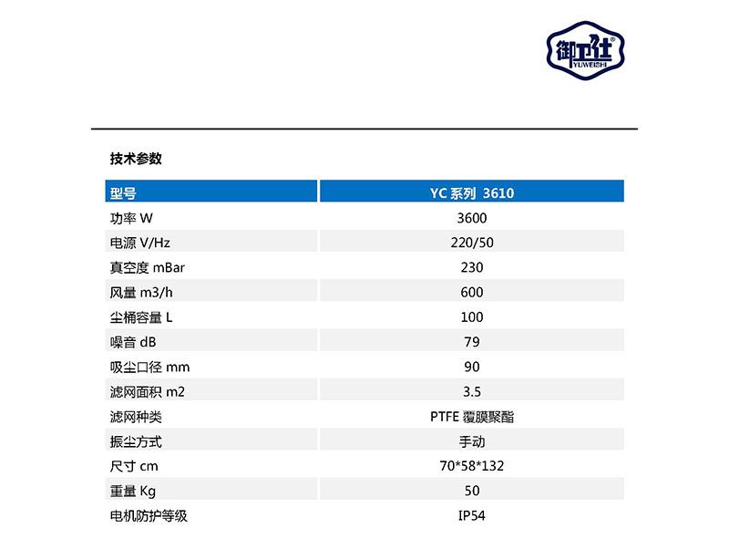 御衛仕220V工業(yè)吸塵器YC-3610